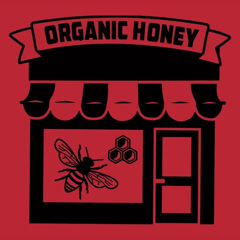 Bio-Honigladen oder msrkt mit Banner und t