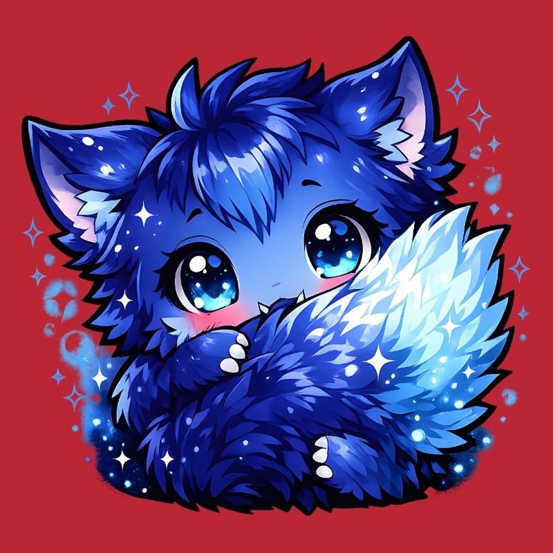 Blauer Eisfuchs Chibi-Design