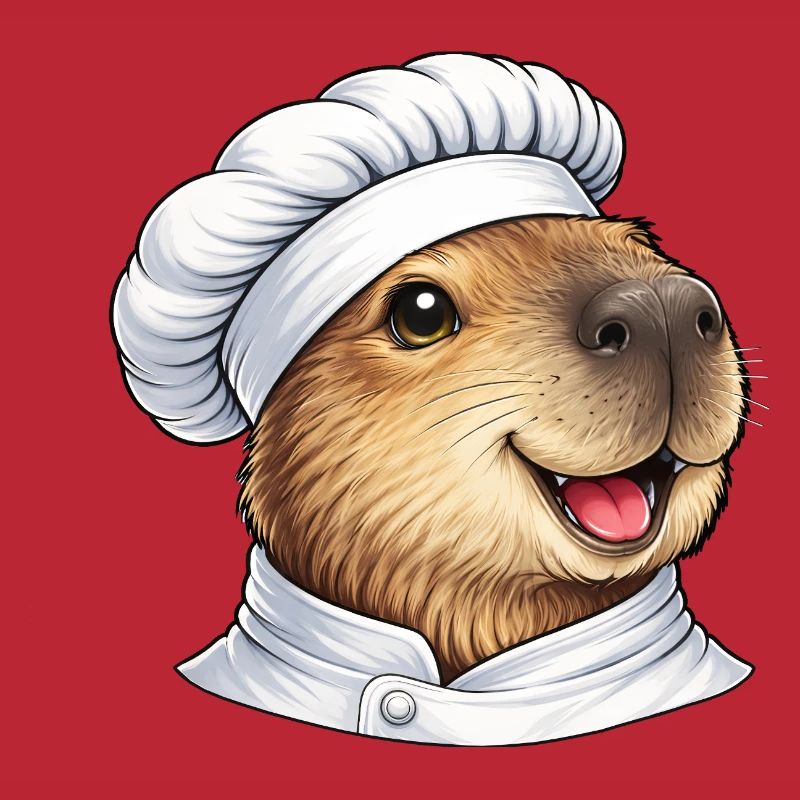 Dessin animé mignon du Chef Capybara