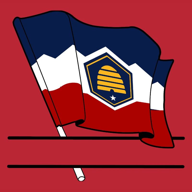 Drapeau Utah bandeau de texte