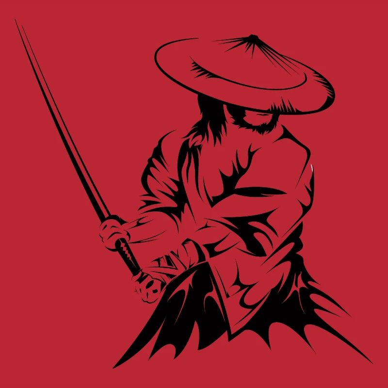 samurai sword fighter present geschenk art work