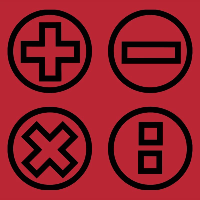 Calculate logo with four emblems shadow image