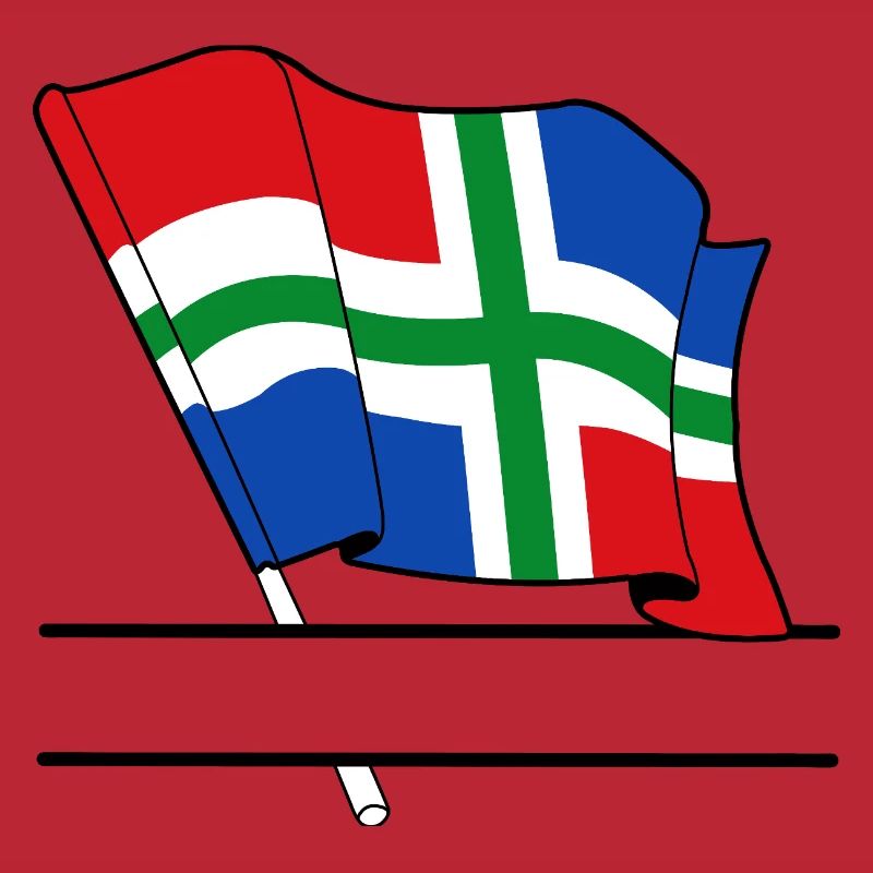 Drapeau Groningue bannière de texte