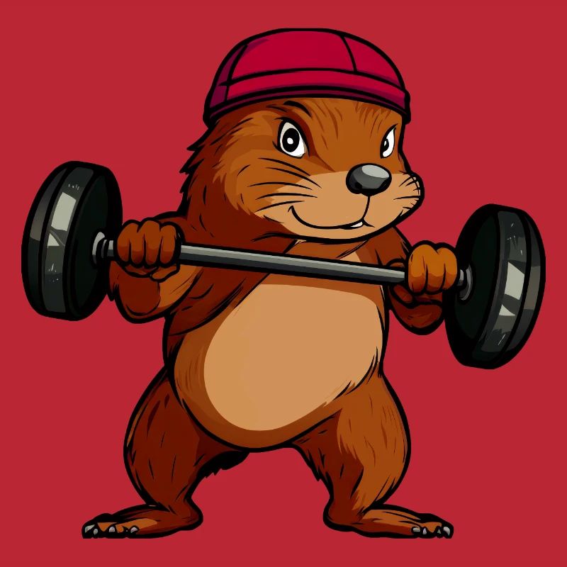 Kraftvoller Eichhörnchen-Hantelheld
