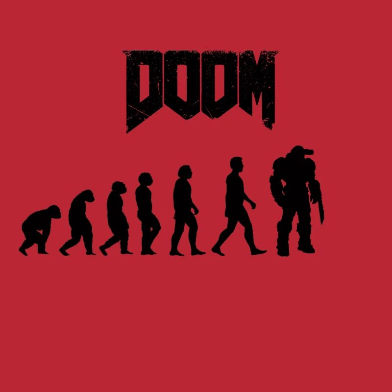 Minimalist Human Evolution Silhouettes