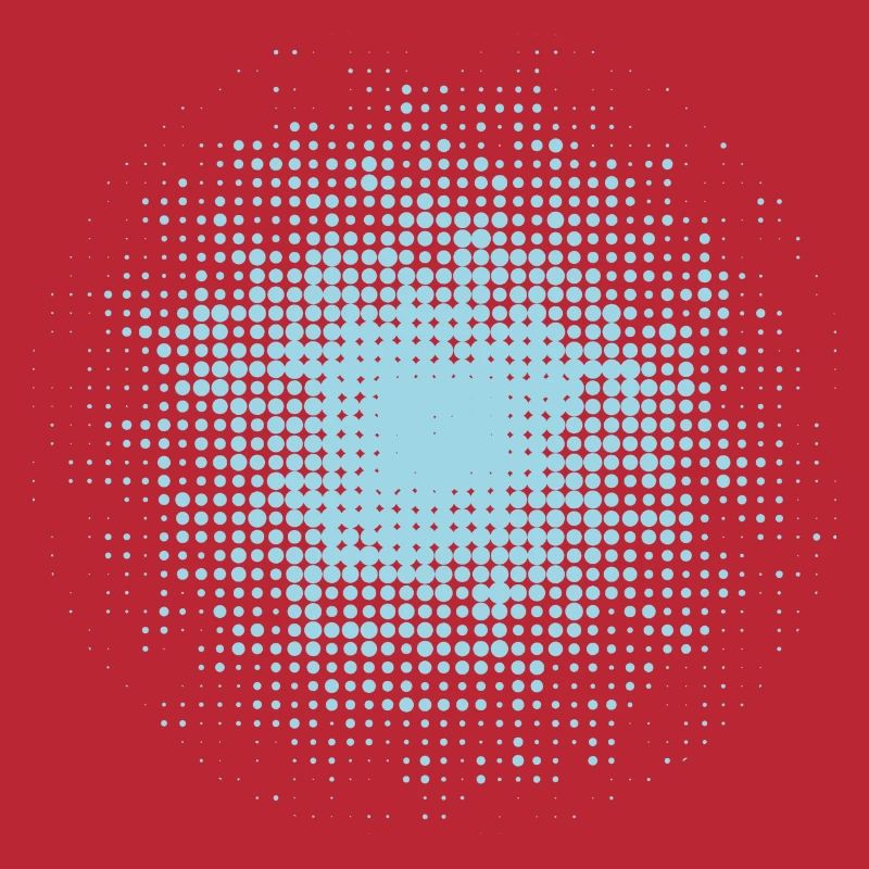 dotted round background light blue