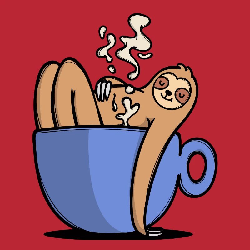 Humorous coffee lover sloth coffee cup
