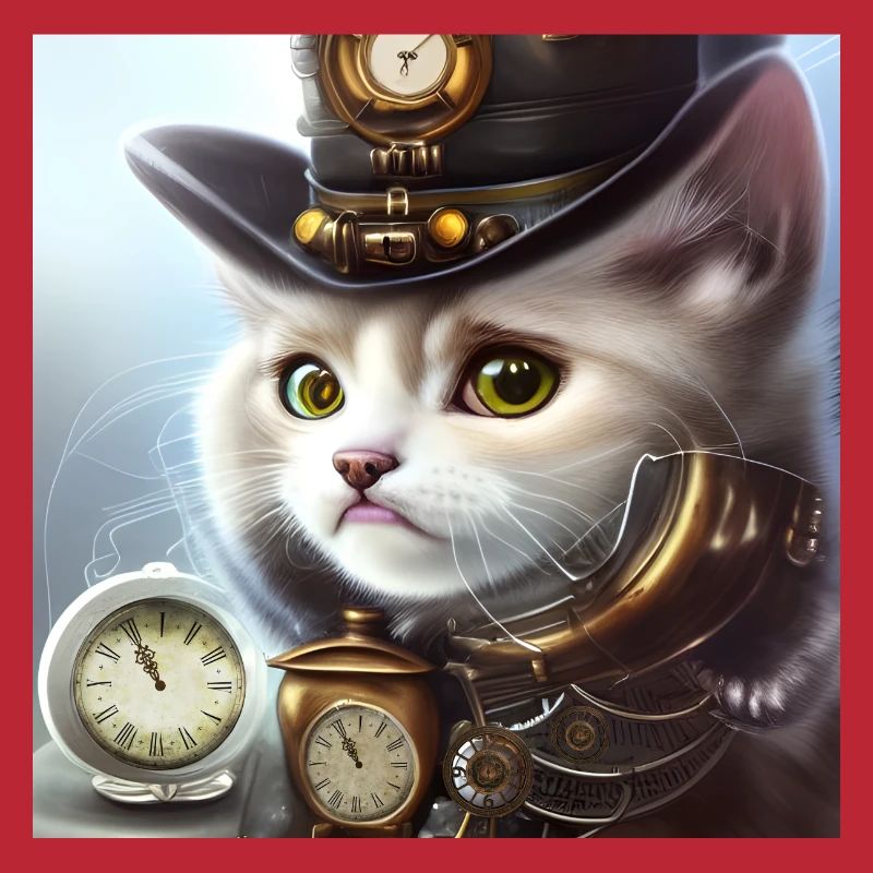 Cute steampunk kitten