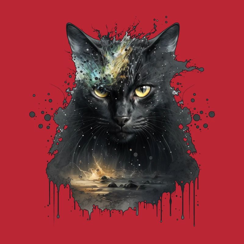 Chat noir dans la conception de l’espace