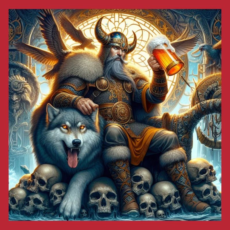 Wikinger mit Wolf