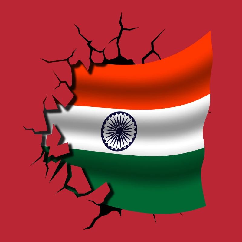 Drapeau de l’Inde - Inde - Drapeau Broken Design