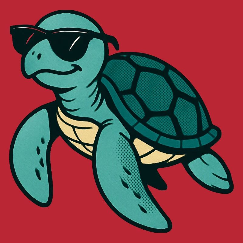 Cool turtle with sunglasses