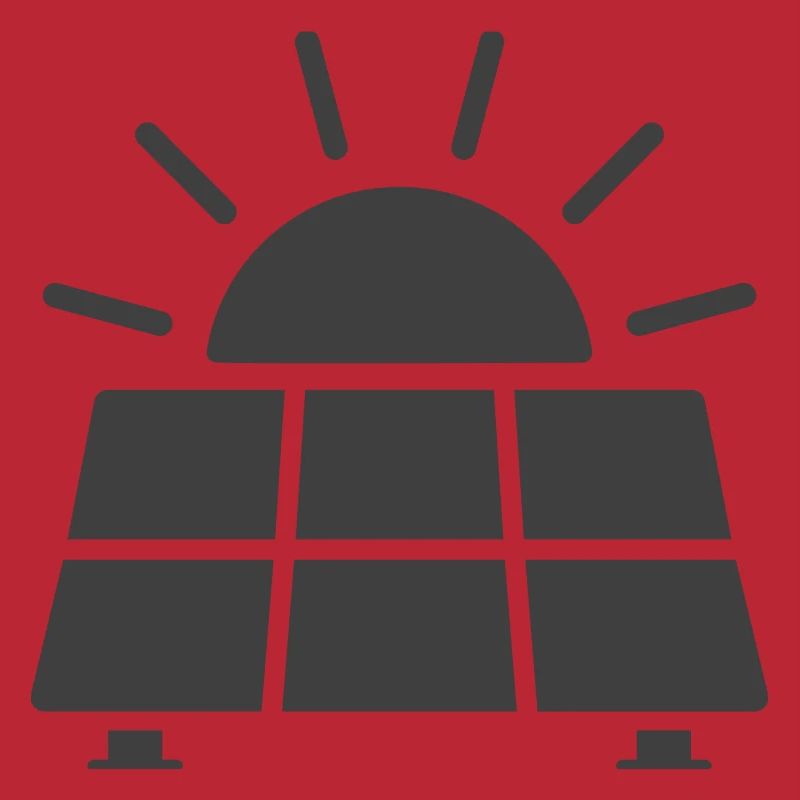 Solar Panel Energy Line Icon