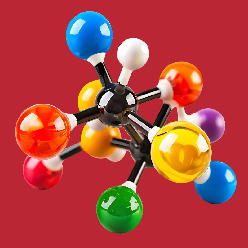 Modèle de structure moléculaire coloré