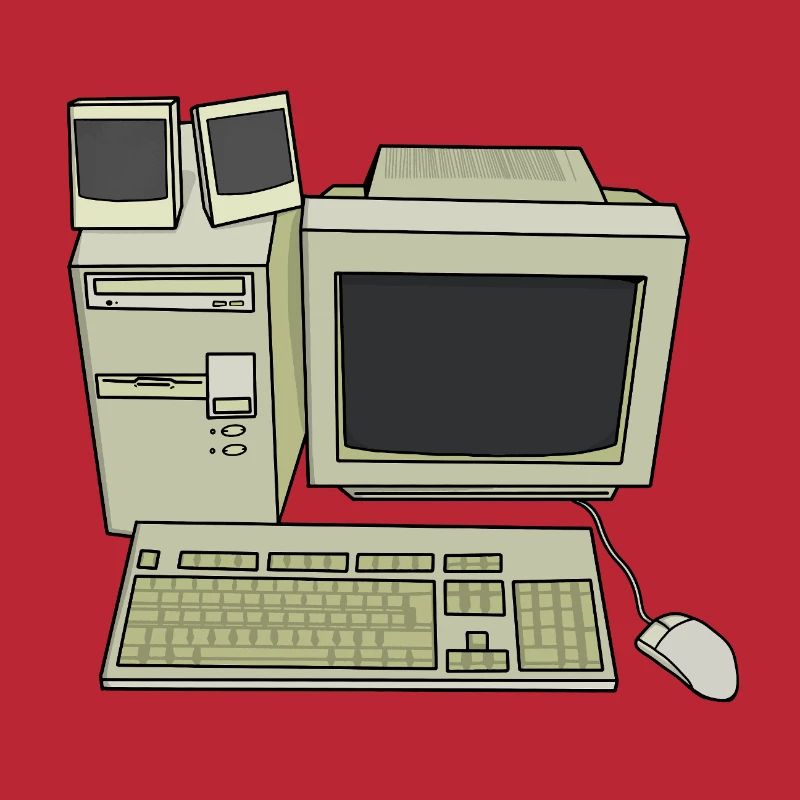 Retro Computer Desk Einrichtung