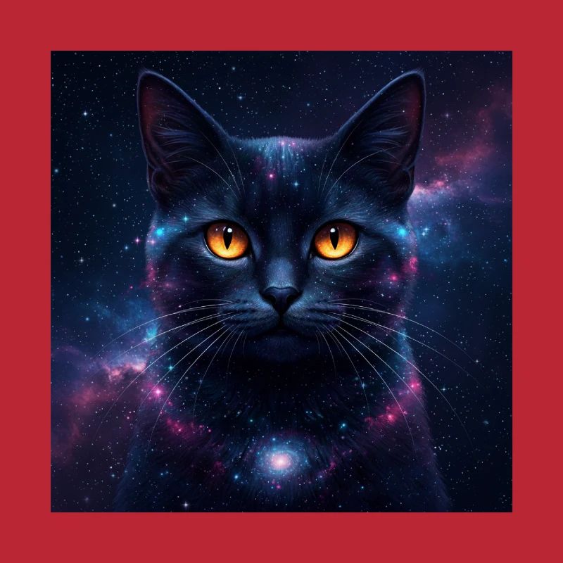 Galaxie Chat Visage de chaton Yeux de nébuleuse Œufs Art de chat de l’espace