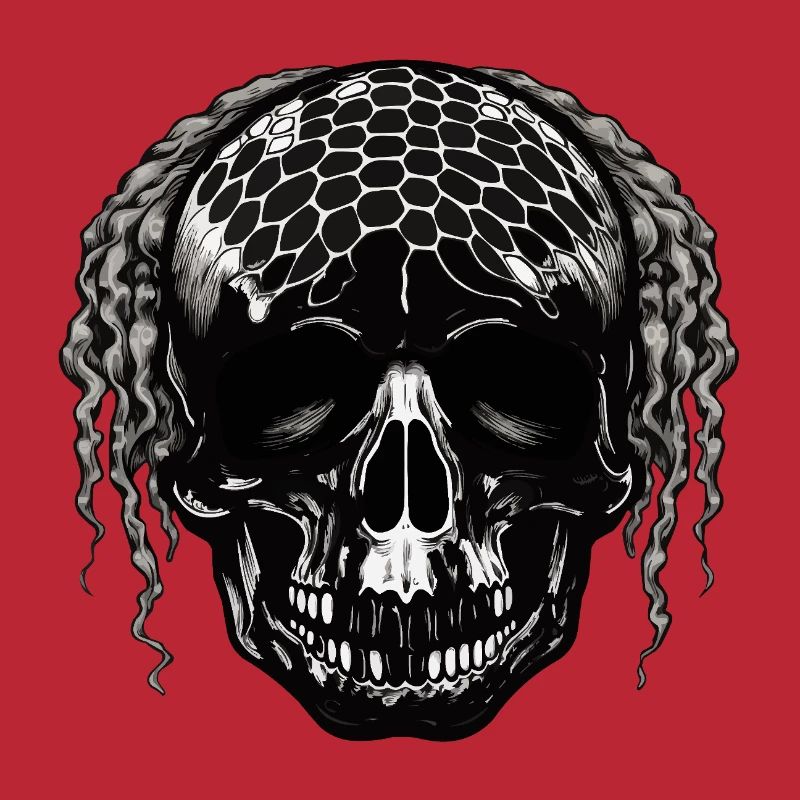 Skull with Mesh Pattern Dreadlocks