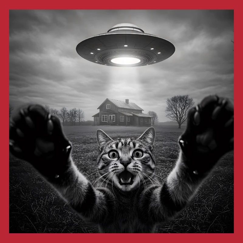 Design drôle d’extraterrestre d’un chat spatial OVNI