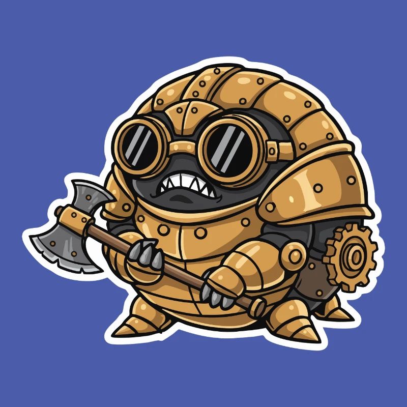 Sowbug Warrior Steampunk Axe Copper Armor