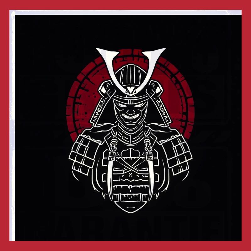 Samurai-Helm mit rotem Wappen