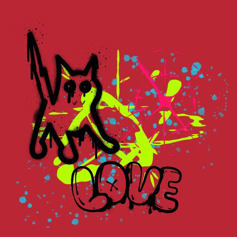 Neon Graffiti Splatter Pattern