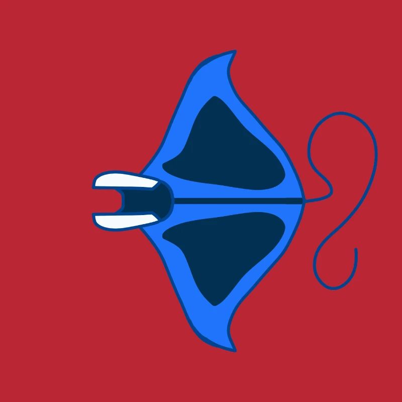 Manta Linear Blue Stylized