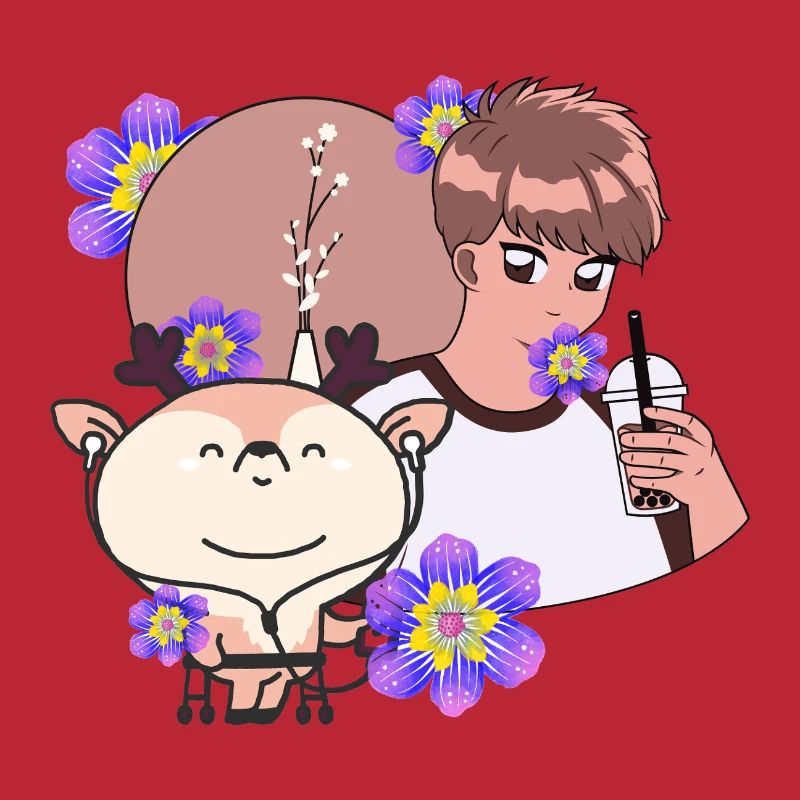 Bubble Tea et Cerf avec Walker