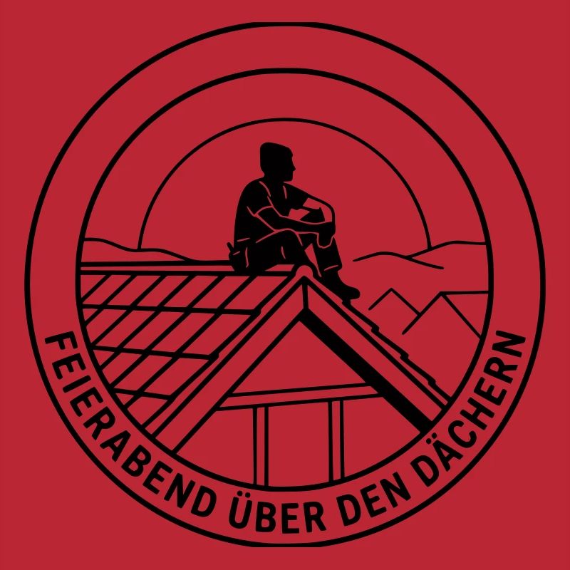 Dachdecker Feierabend über den Dächern