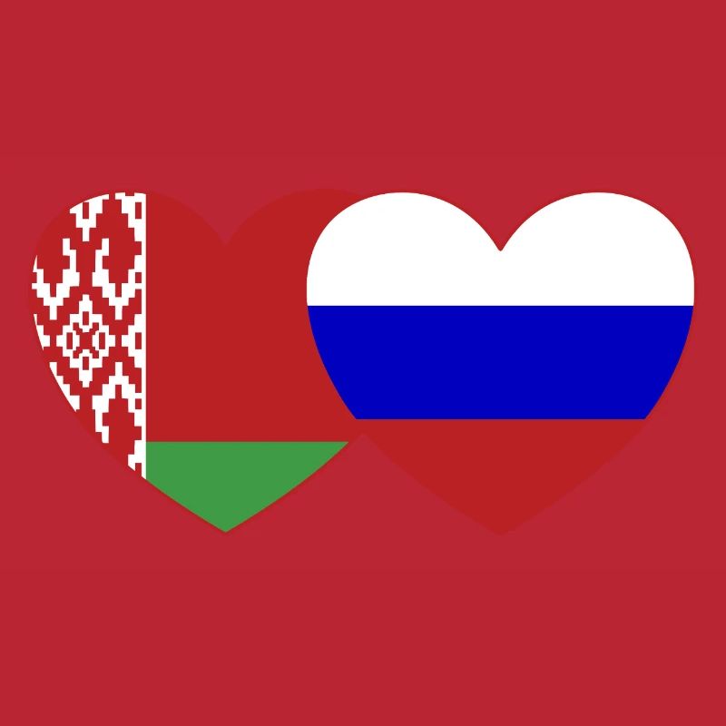 Biélorussie Russie Drapeau Cœur