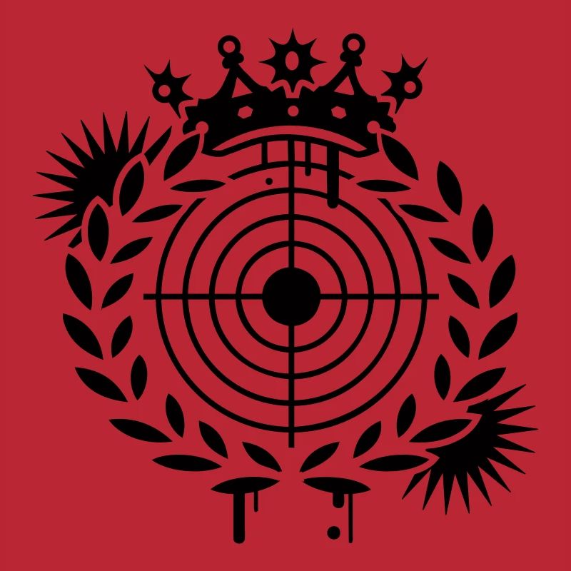 Target with a crown and laurel