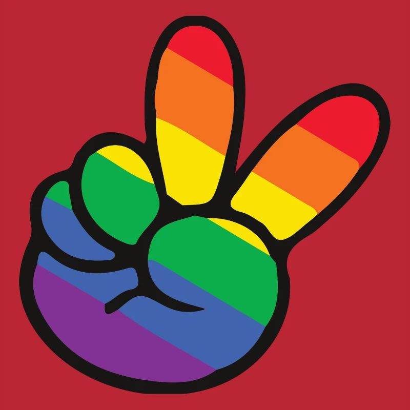 Regenbogen Peace Zeichen Hand