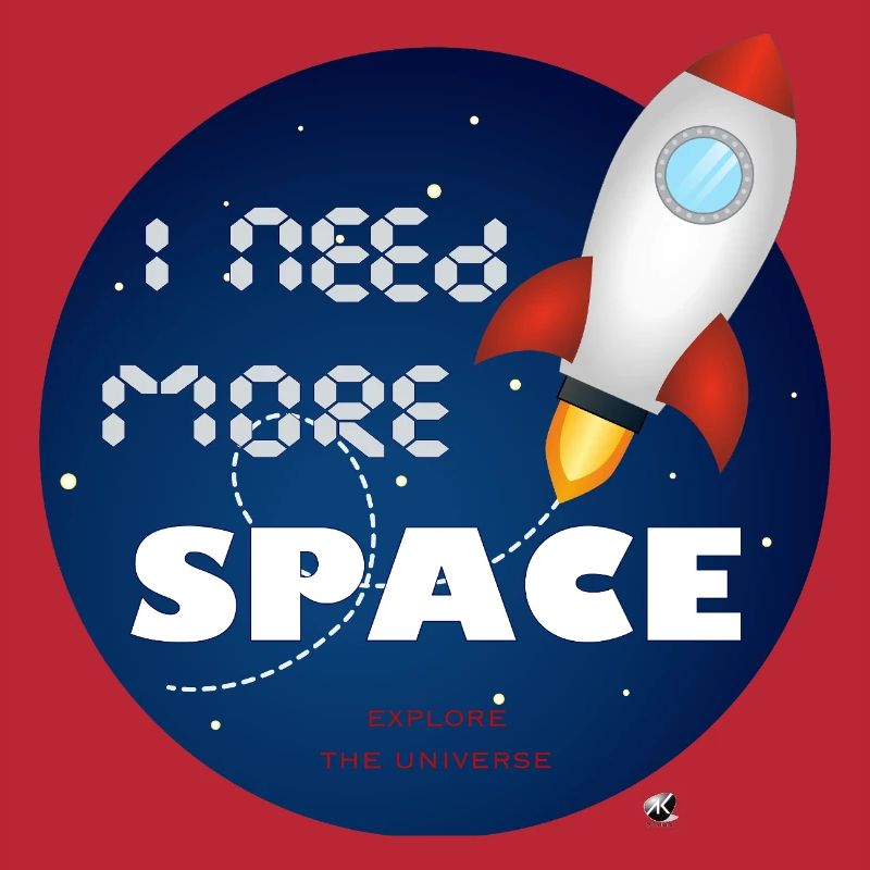 Space rocket in a blue circle illustration