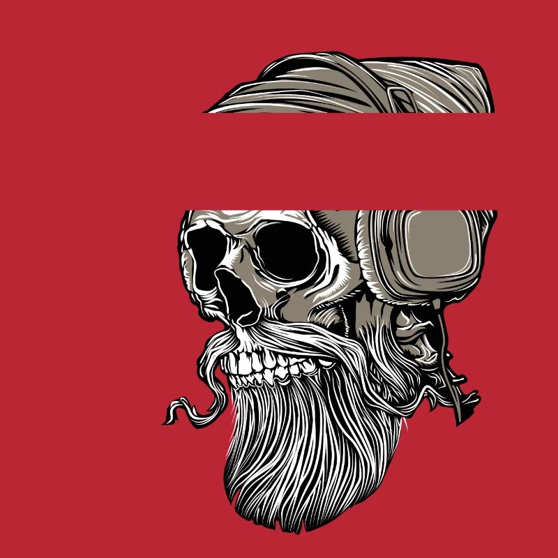 Bart Hipster Skull mit Kopfhörer