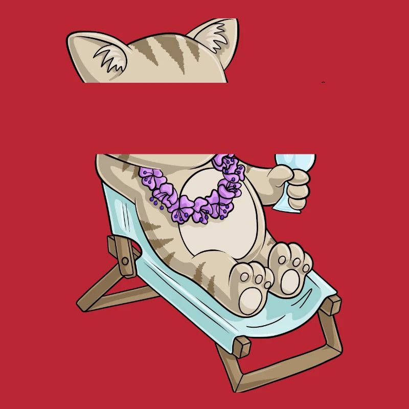 Sunbathing comic cat