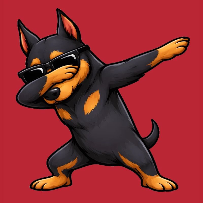 Dabbing Doberman