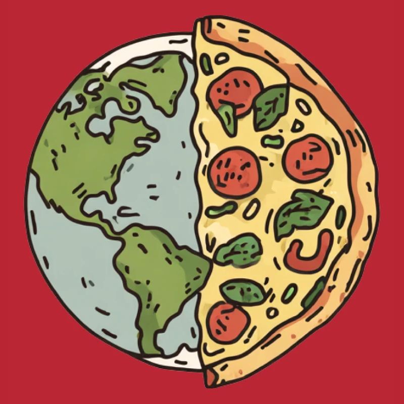 Conception de la tranche de pizza de la terre