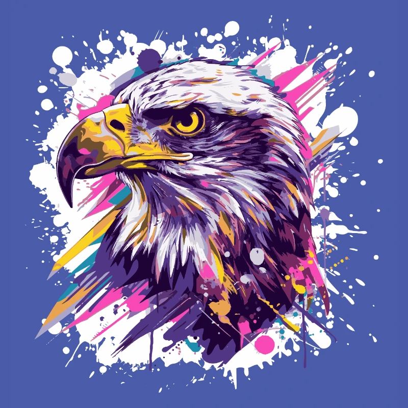 Color Explosion Eagle Head Art