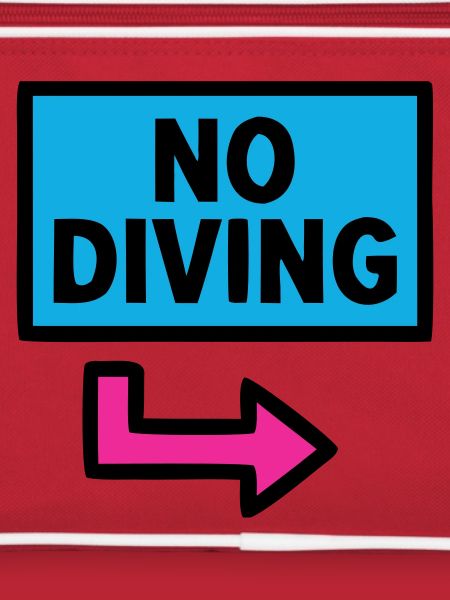 No Diving Sign Pool Retro