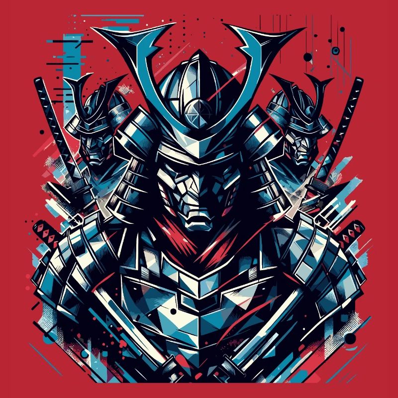 Futuristischer Samurai-Krieger Illustration