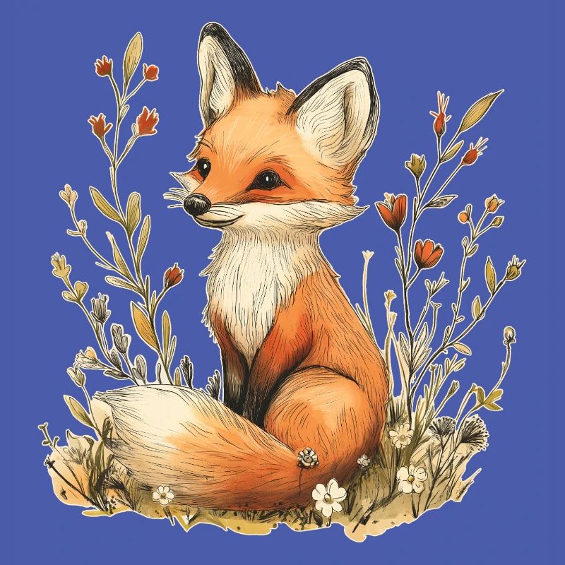 Fuchs mit Blumen