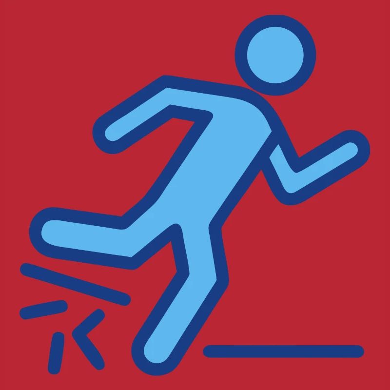 Dynamic Blue Runner Silhouette