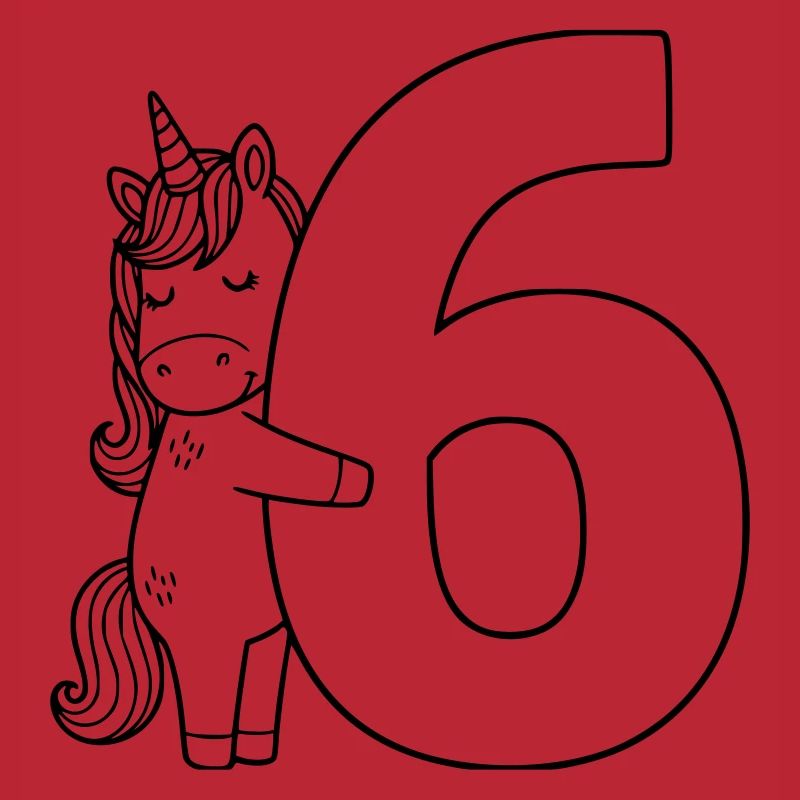 Licorne avec illustration de dessin animé numéro 6