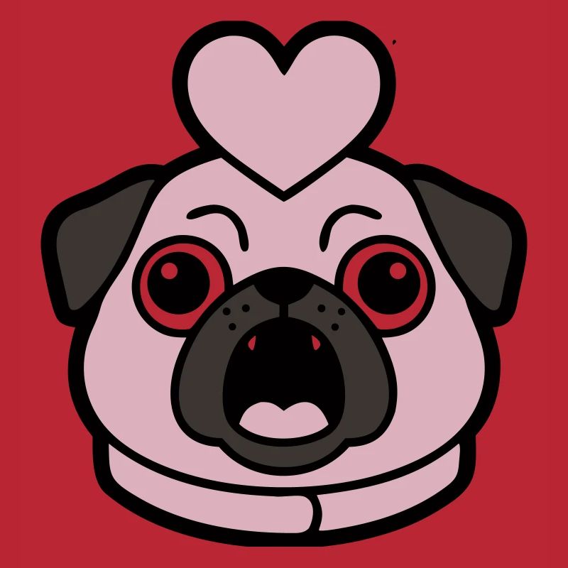 Mops Hund Herz Liebe Bellen