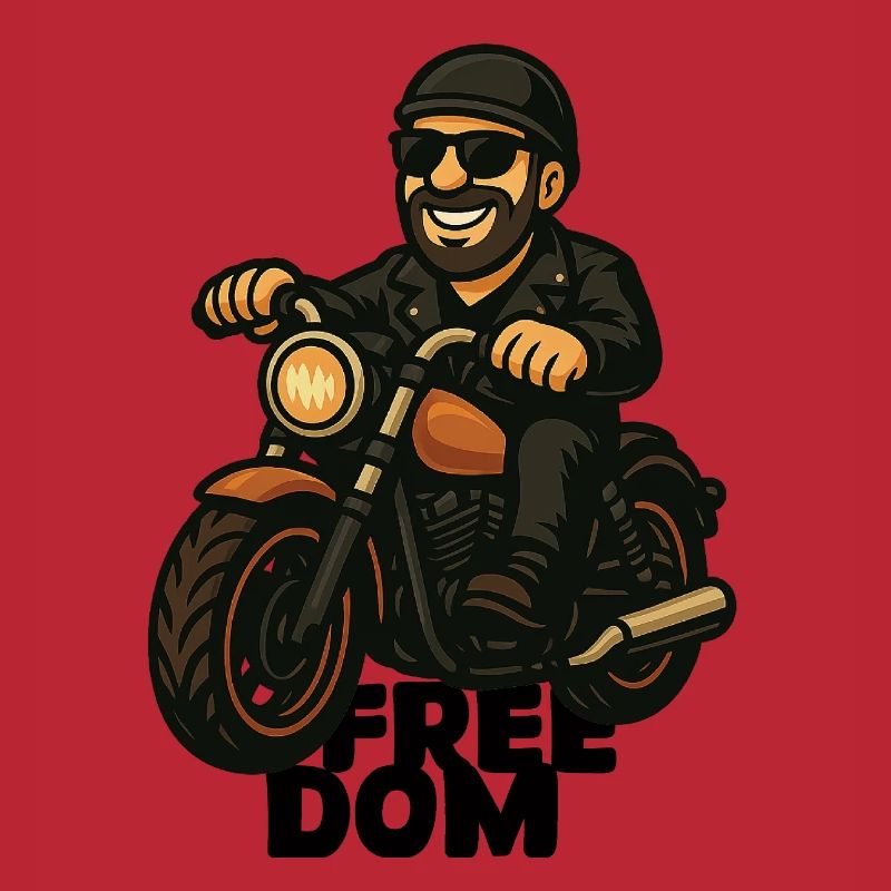 Casual Biker on Motorcycle Comic