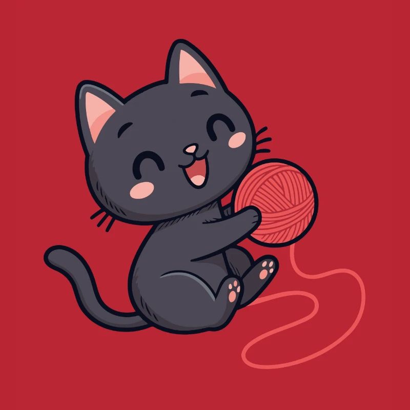 Red wool kitten soft pattern