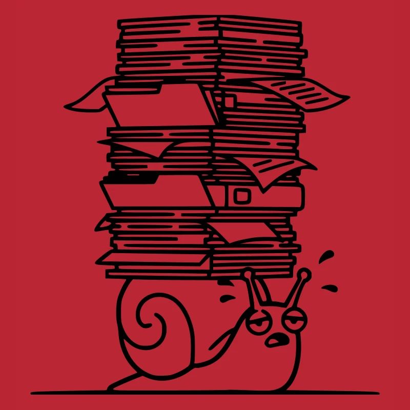 Snail Paper Stack Office Outline