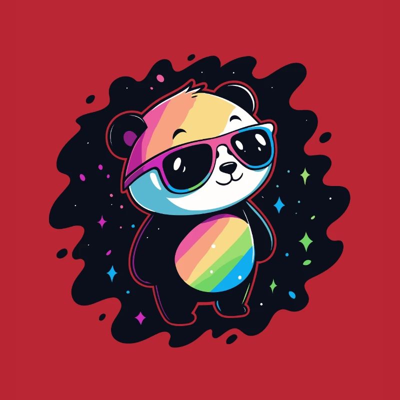 Panda Rainbow Galaxy Coole Brillen