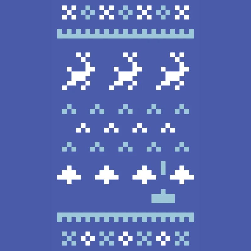 Pull de Noël laid 8 bits : Envahisseurs de Noël
