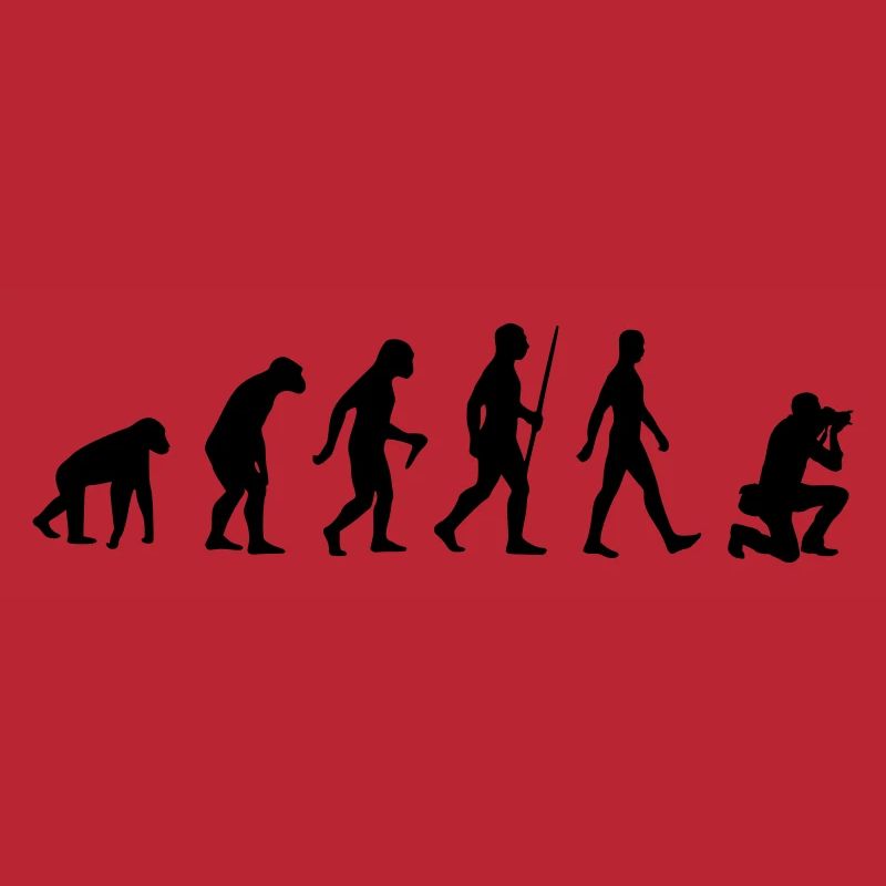 Evolution photographer gift human monkey photography