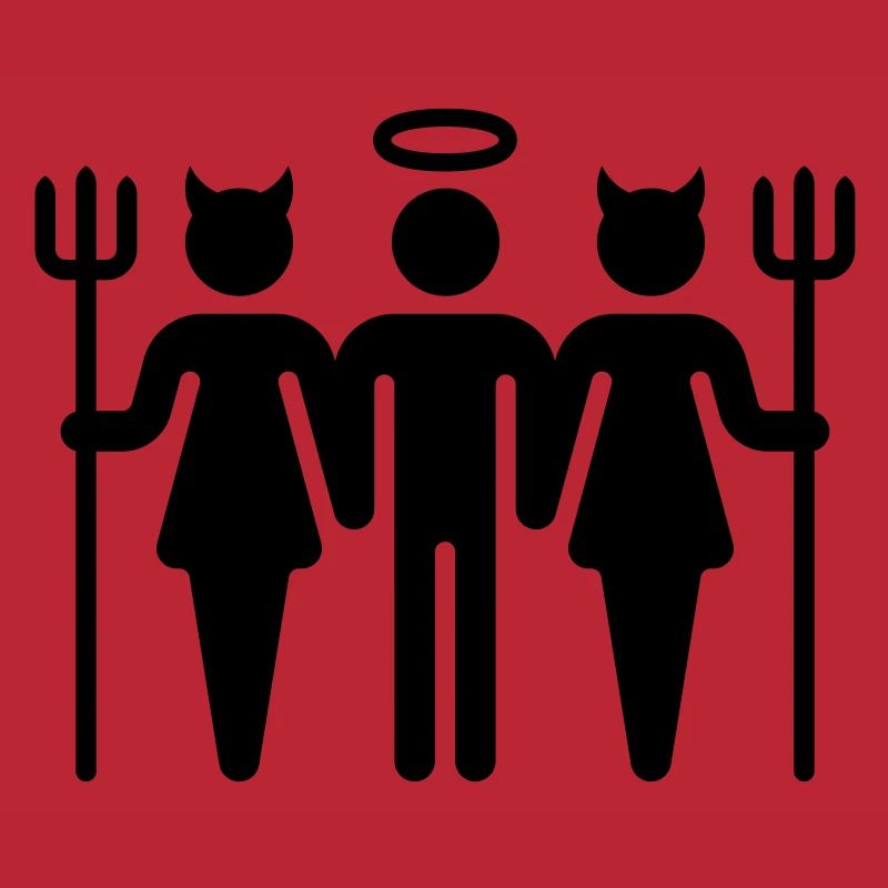 Devil-Cherub-Devil / Teufel-Engel-Teufel (M)